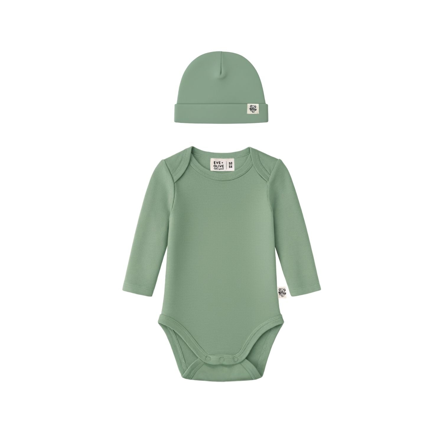 SET BABY BODY + MÜTZE - BRAVE EUCALYPTUS