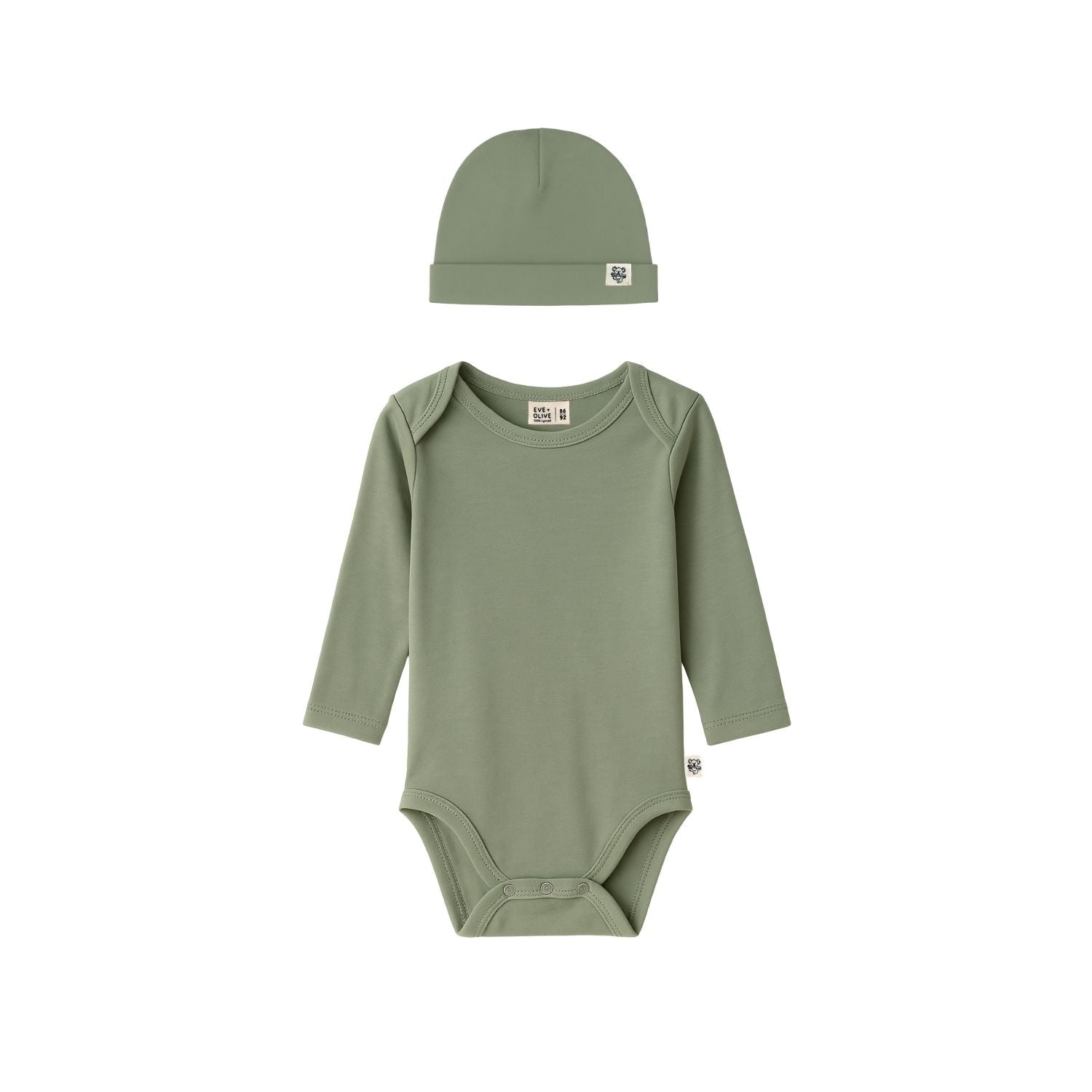 SET BABY BODY + MÜTZE - BRAVE EUCALYPTUS