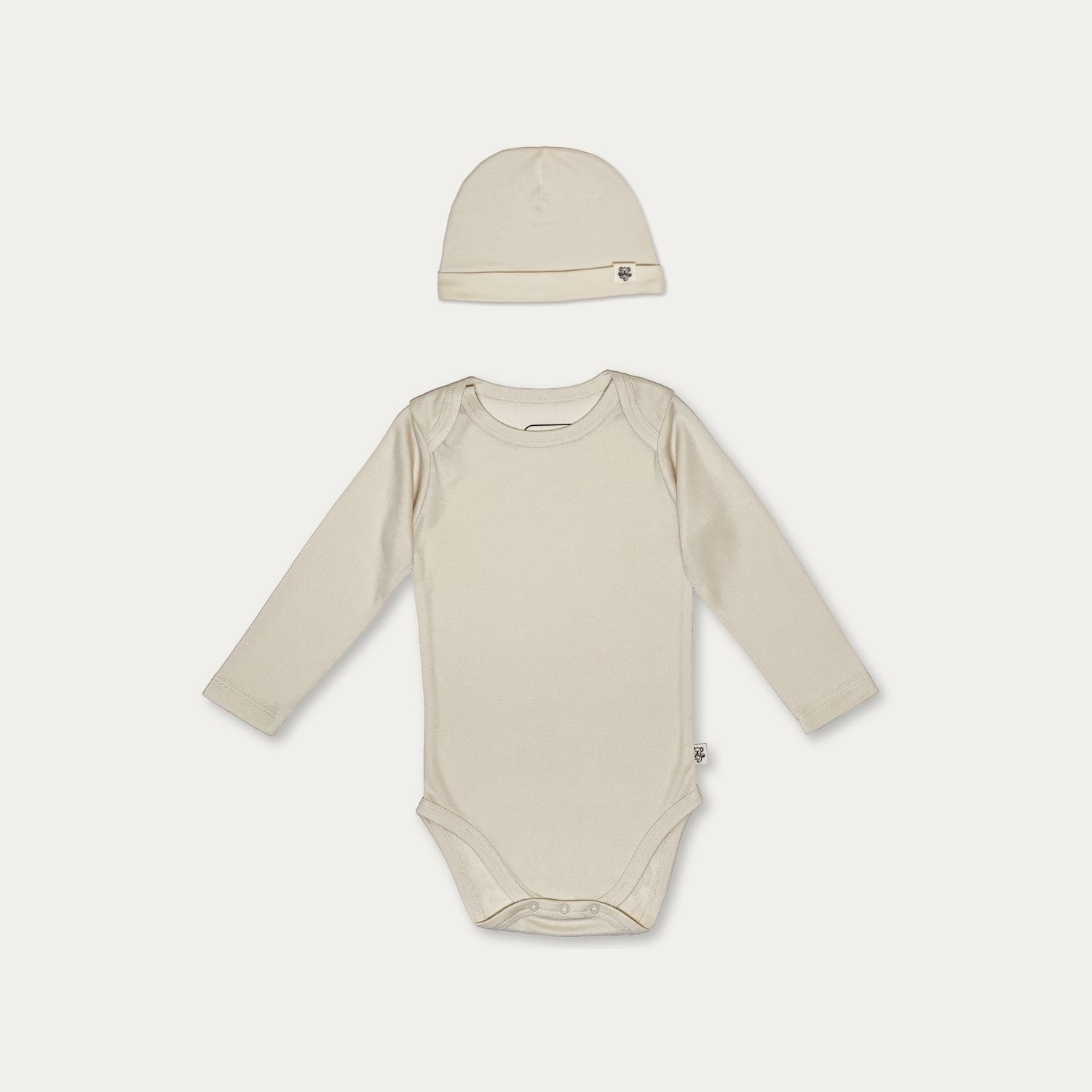 Set Baby Body + Mütze - Cute Beige