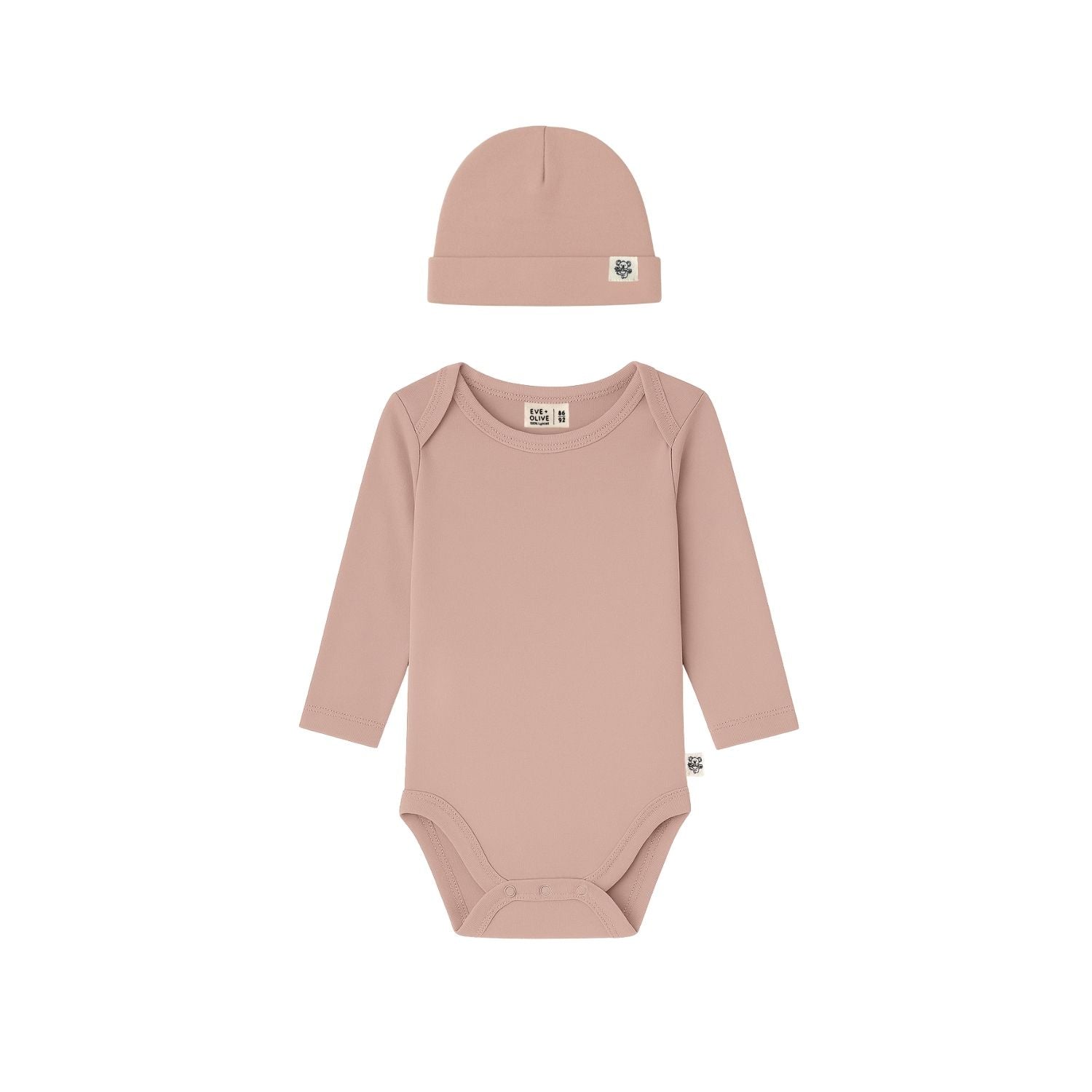 SET BABY BODY + MÜTZE - SWEET ROSE